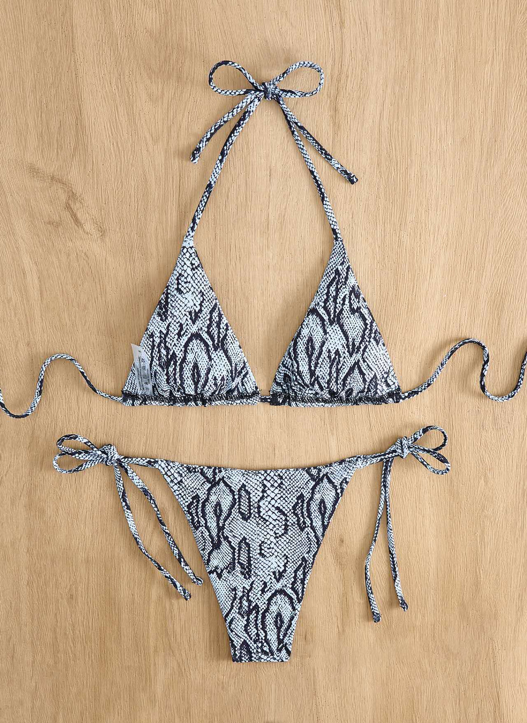 Women's triangle bikini with snake print and adjustable straps Mune Fashion