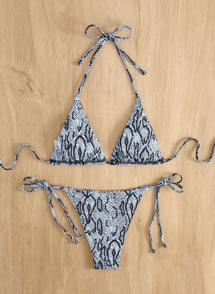 Women's triangle bikini with snake print and adjustable straps Mune Fashion