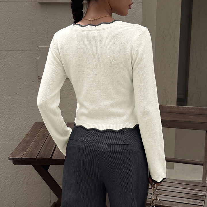 Women Elegant V-Neck Knit Top Mune Fashion