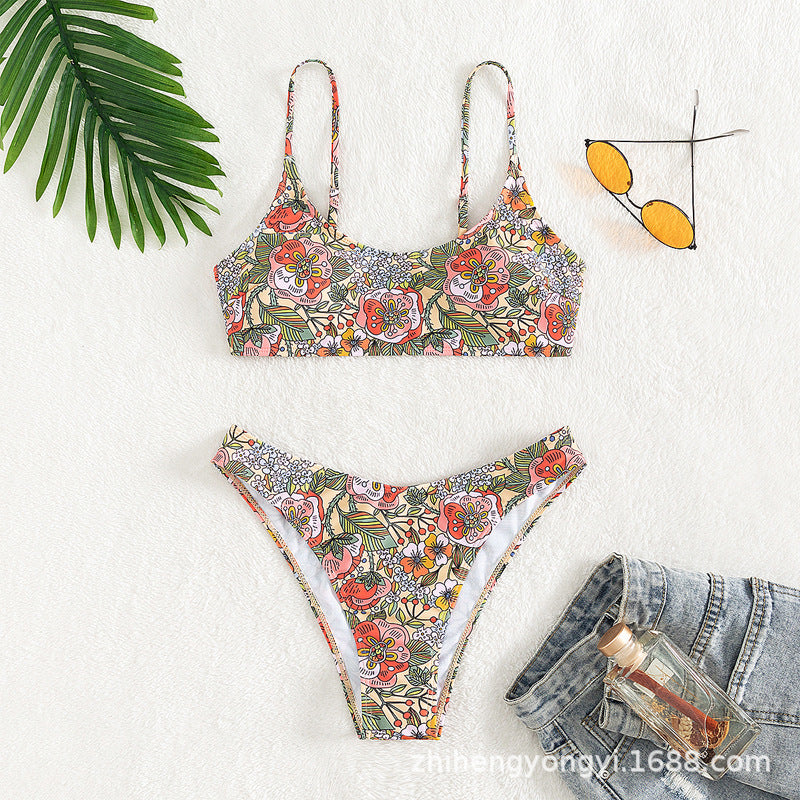 Women's Sporty Bikini Set with Floral Design Mune Fashion