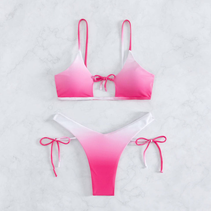 Women's triangle bikini with adjustable knot design and elegant gradient Mune Fashion