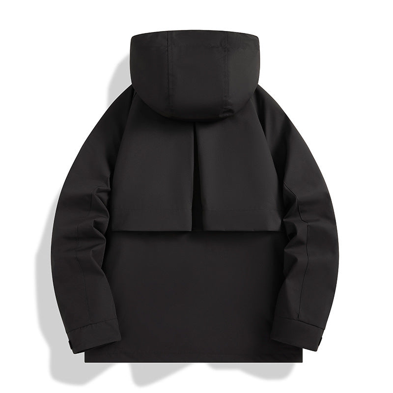 Men's Multi-layer Softshell Utility Jacket with Integrated Fleece Inner Jacket, Drawstring Hood and Multi-functional Pockets Mune Fashion