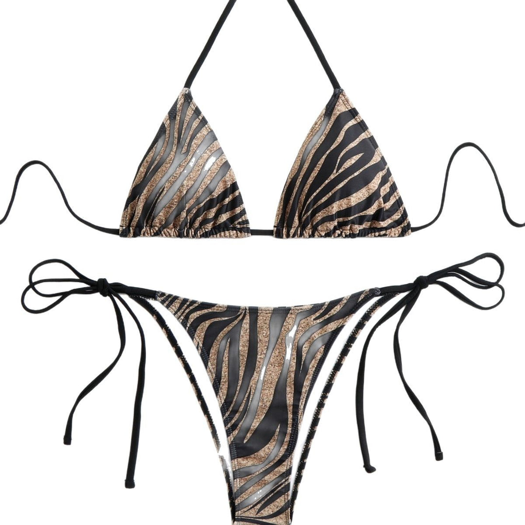 Ladies Triangle Bikini with elegant Zebra Print Mune Fashion