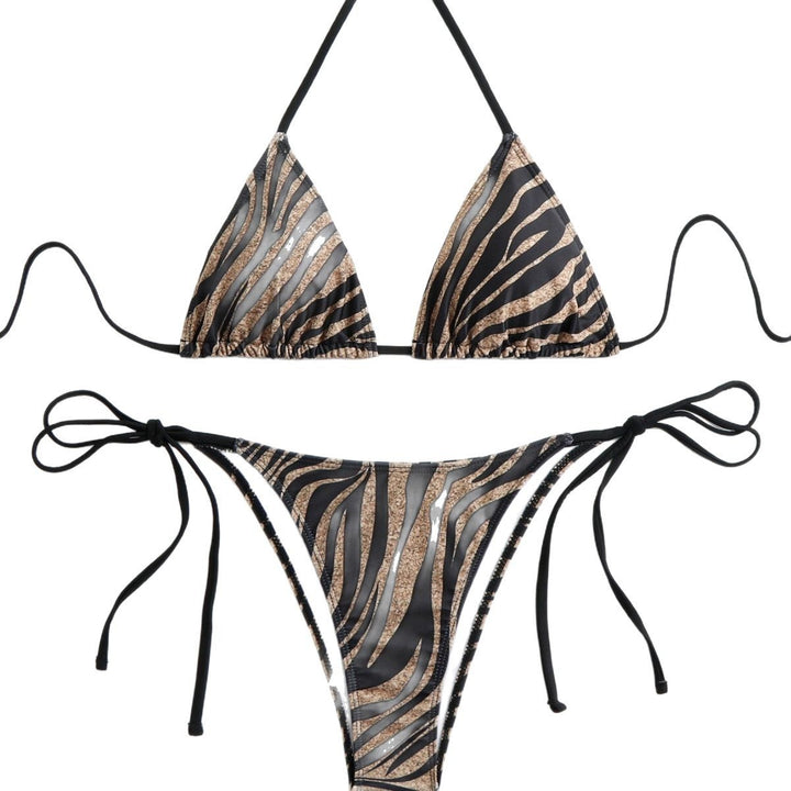 Ladies Triangle Bikini with elegant Zebra Print Mune Fashion