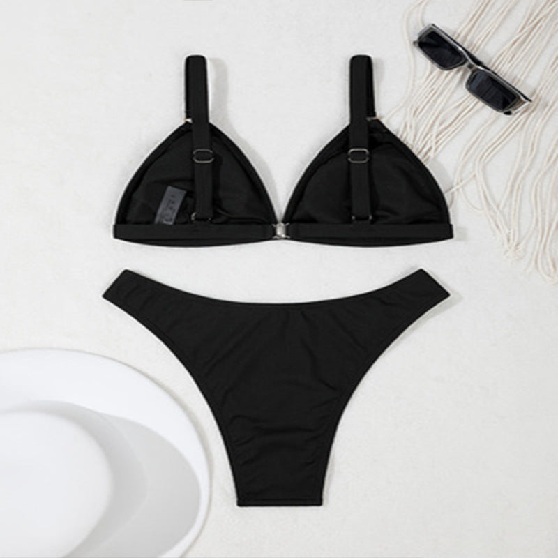 Women's Triangle Bikini with Decorative Ring Detail Mune Fashion