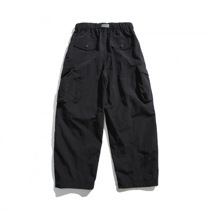 Men's Utility Cargo Pants with Wide Leg, Elastic Waistband and Multiple Pockets Mune Fashion