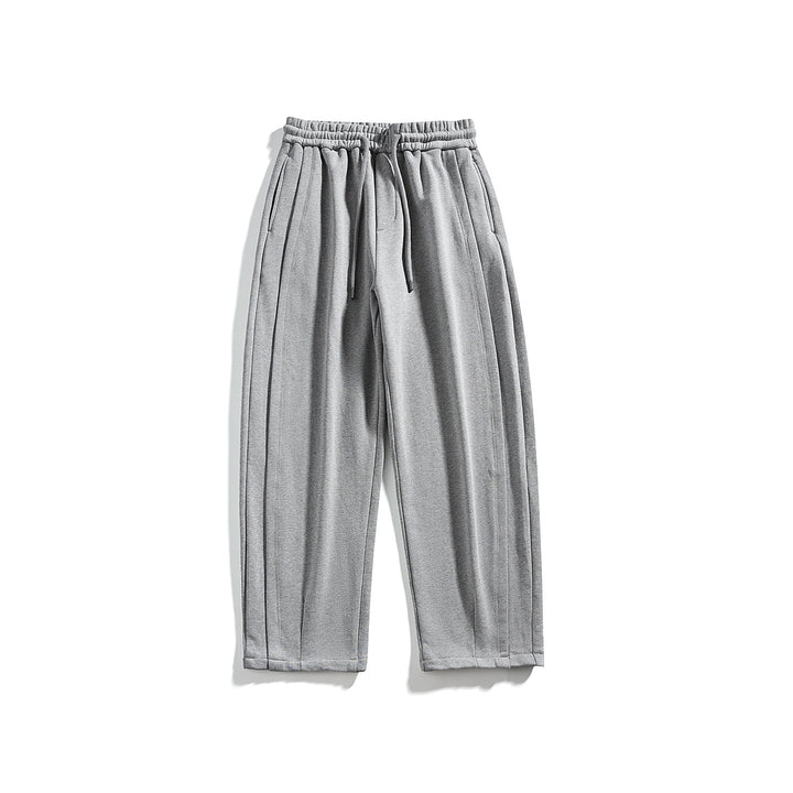 Herren Lässige Jersey-Hose mit Kordelzug, geradem Bein und dekorativen Steppnähten Mune Fashion