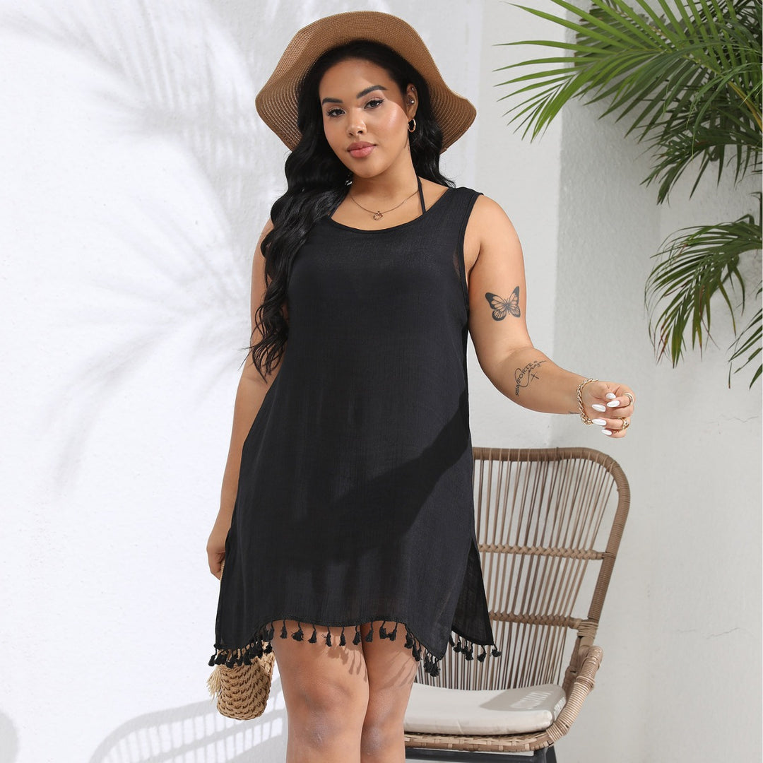 Women's airy beach dress with fringed details Mune Fashion