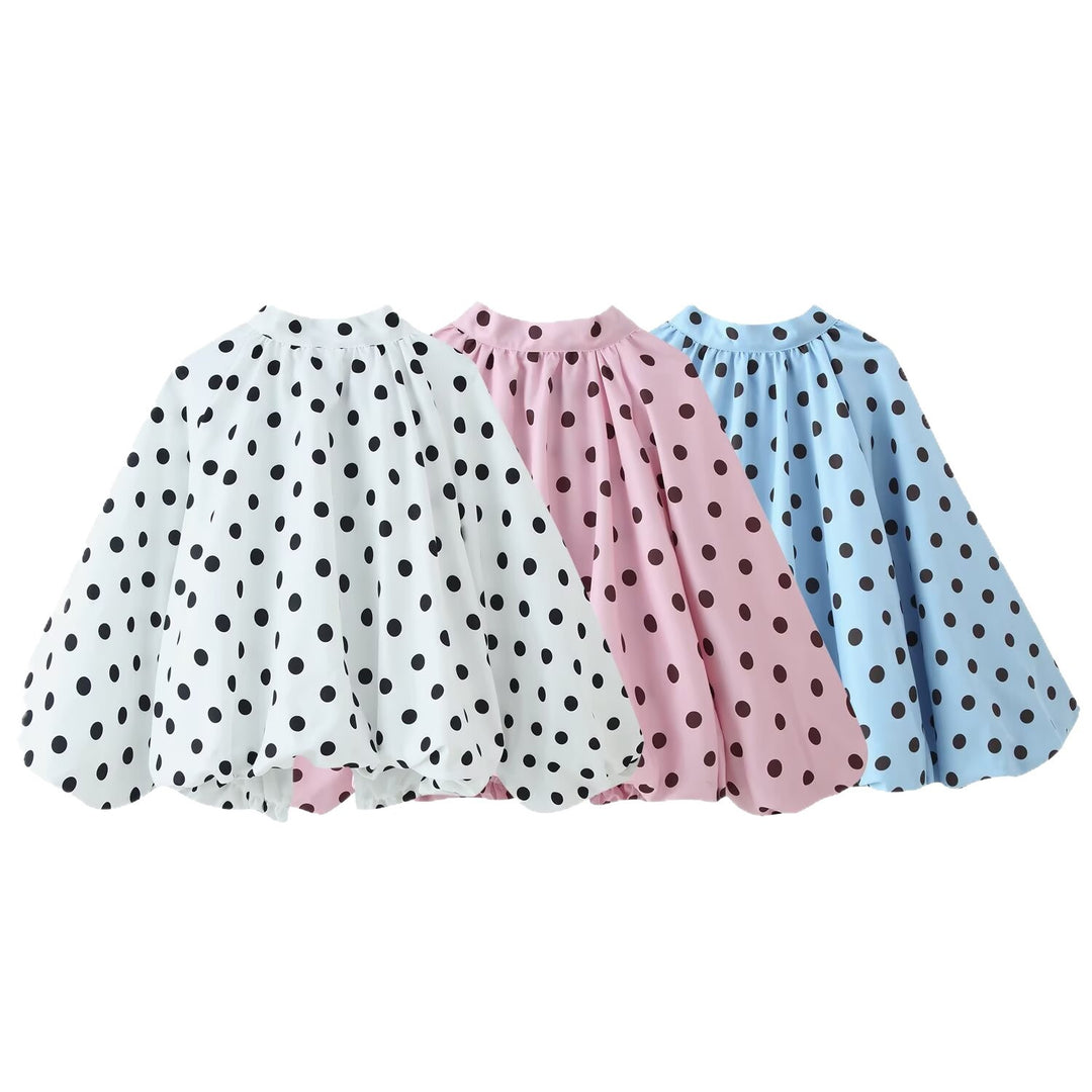 Women Wide Polka Dot Cape in A-Line Cut Made of Lightweight Rain Material Mune Fashion