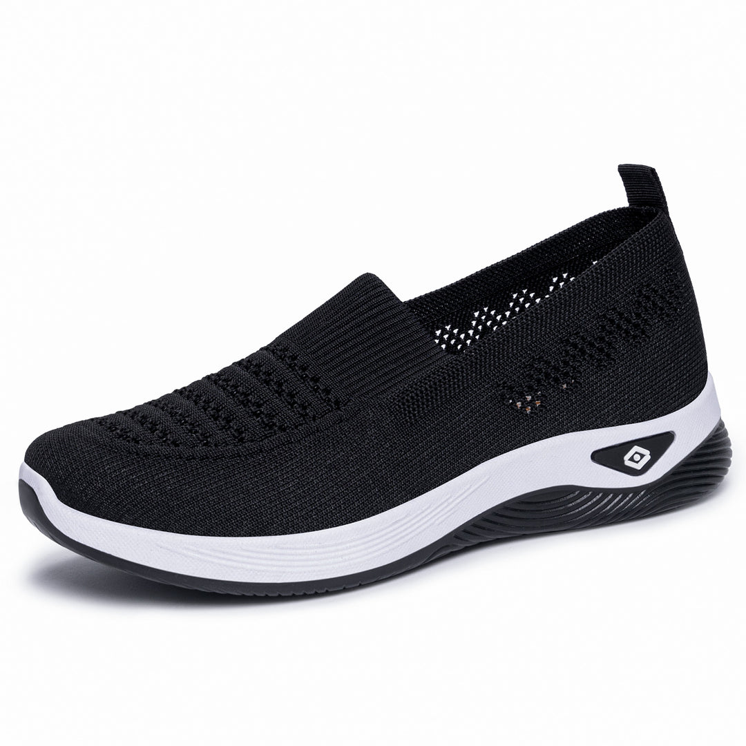 Ladies seamless breathable knit slip-on comfort walking shoe Mune Fashion