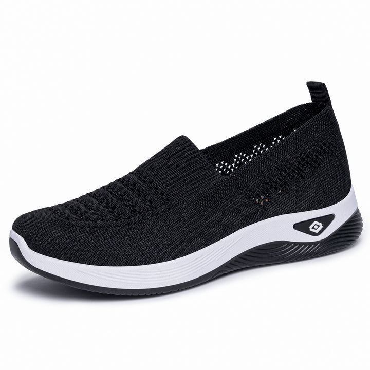 Ladies seamless breathable knit slip-on comfort walking shoe Mune Fashion