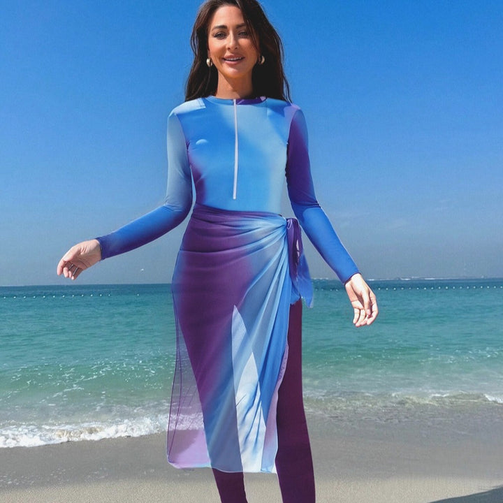 Women's Fashionable UV Protection Surf Suit with Wrap Detail Mune Fashion