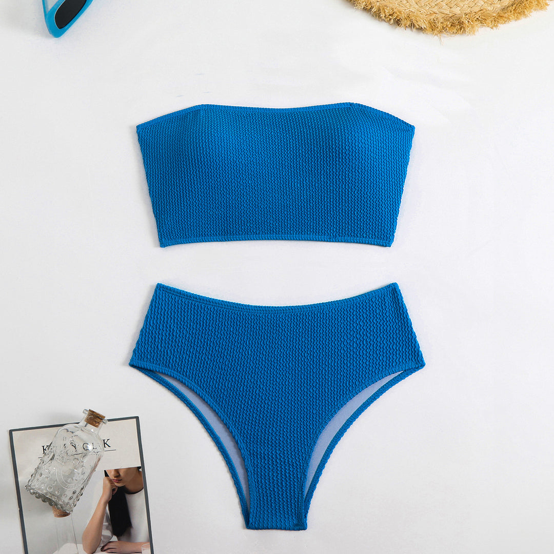 Women Crop Bikini Set with textured texture Mune Fashion