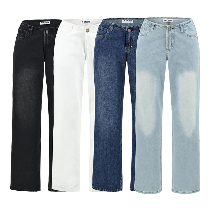 Women Highwaist Cropped Jeans with straight cut and wide leg Mune Fashion