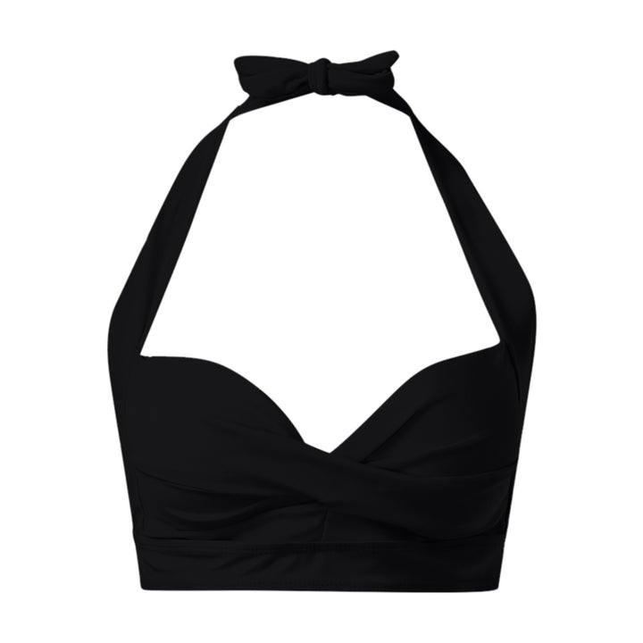 Women's Sporty Bikini Top with Deep Neckline and Halter Design Mune Fashion