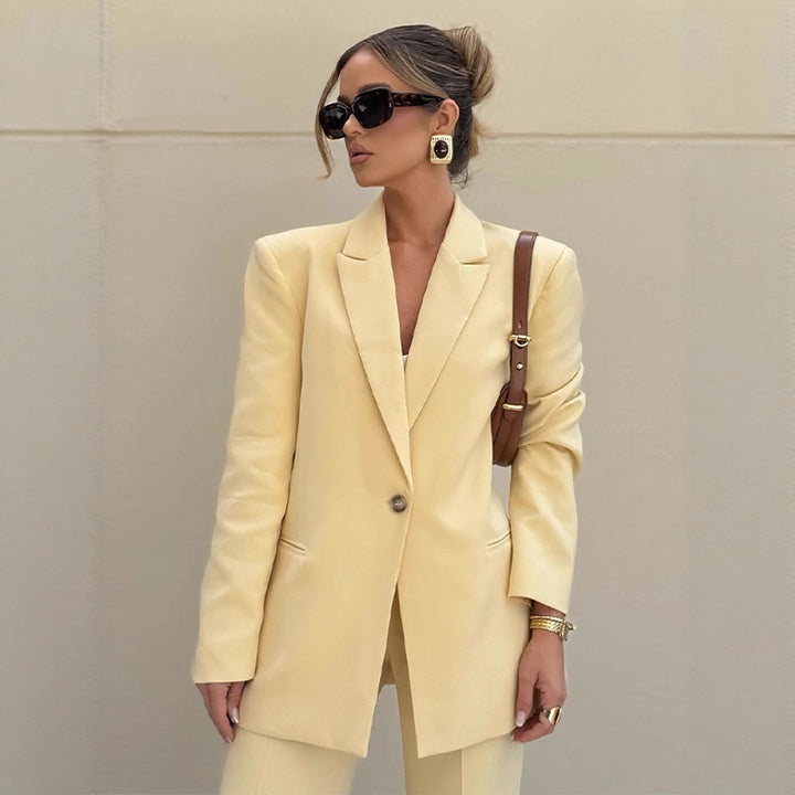Women's Elegant Oversized Blazer with High Waist and Wide Leg Pants Mune Fashion