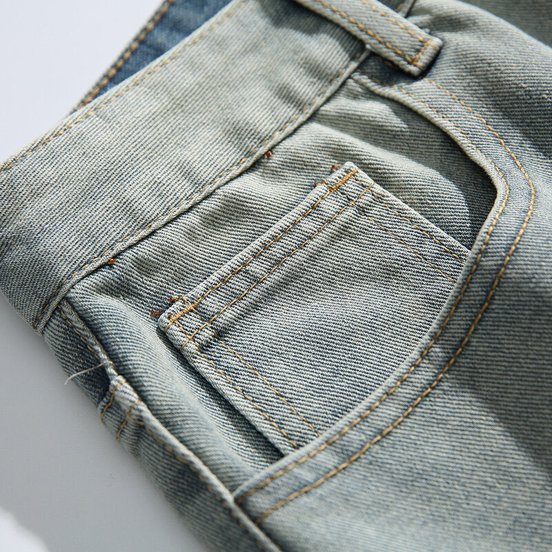 Unisex Relaxed-Fit Vintage-Jeans with high waist and distinctive ripped knee section Mune Fashion