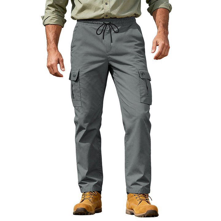 Men's robust leisure cargo pants with elastic waistband drawstring and multiple pockets Mune Fashion