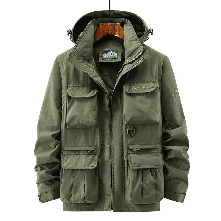 Men's Thermal Lined Field Jacket with Hood and Faux Fur Lining Mune Fashion