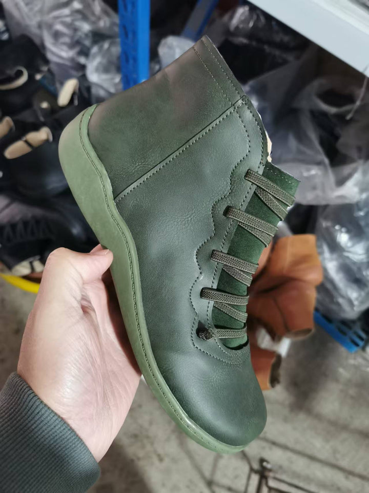 Men's high-cut leather sneaker with elastic lacing and ergonomic rubber sole Mune Fashion