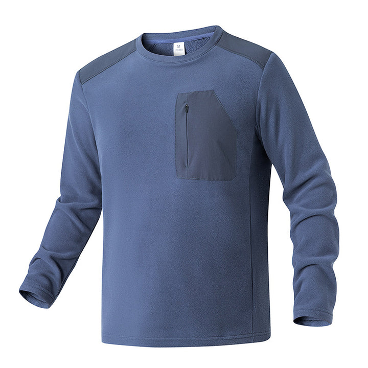 Men's thermal fleece pullover with chest zipper and technical round neck Mune Fashion