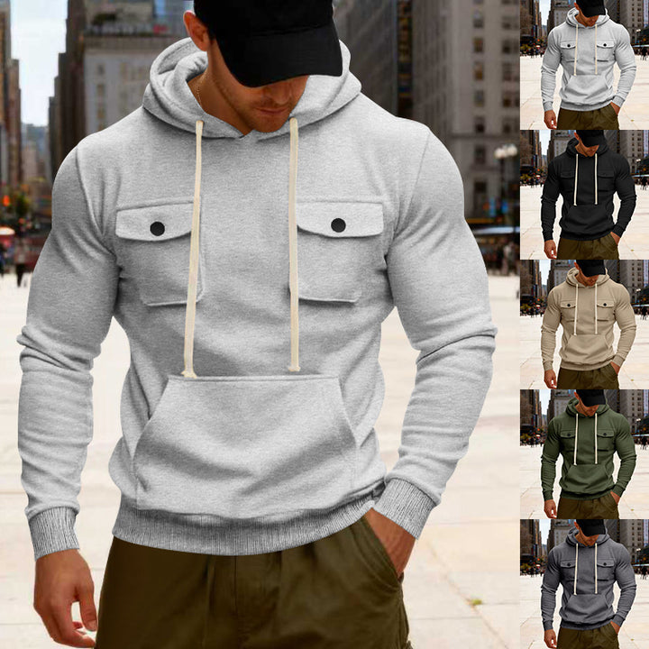 Men's urban hoodie with chest flaps, kangaroo pocket, and athletic fit Mune Fashion