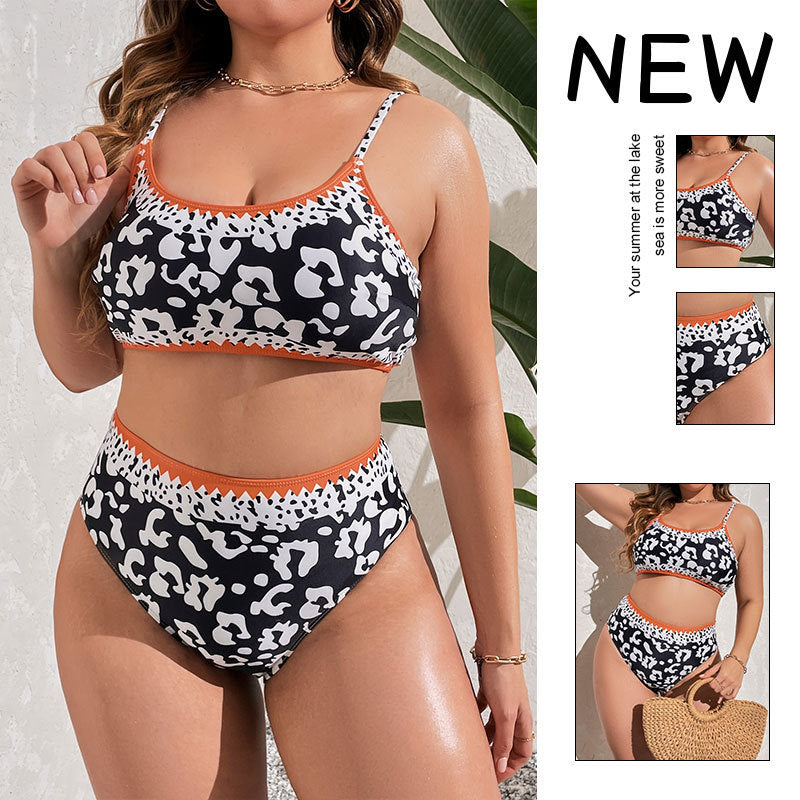 Women's High-Waisted Bikini with Animal Print and Sporty Design Mune Fashion