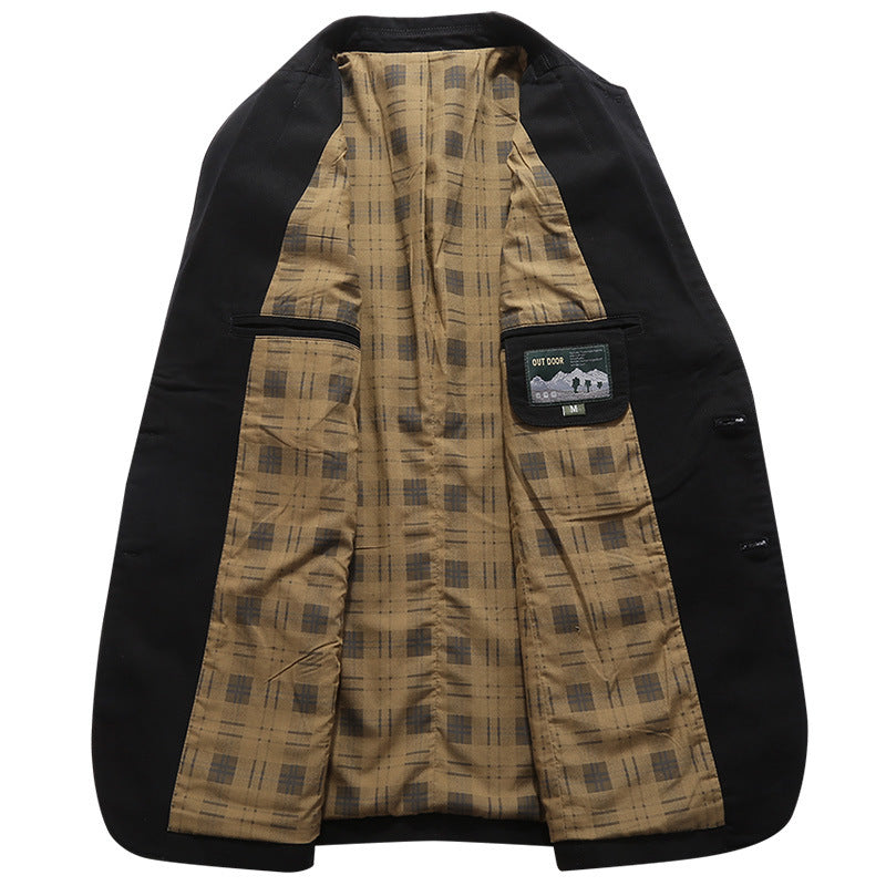 Men's blazer in field style made of premium canvas with patch pockets Mune Fashion