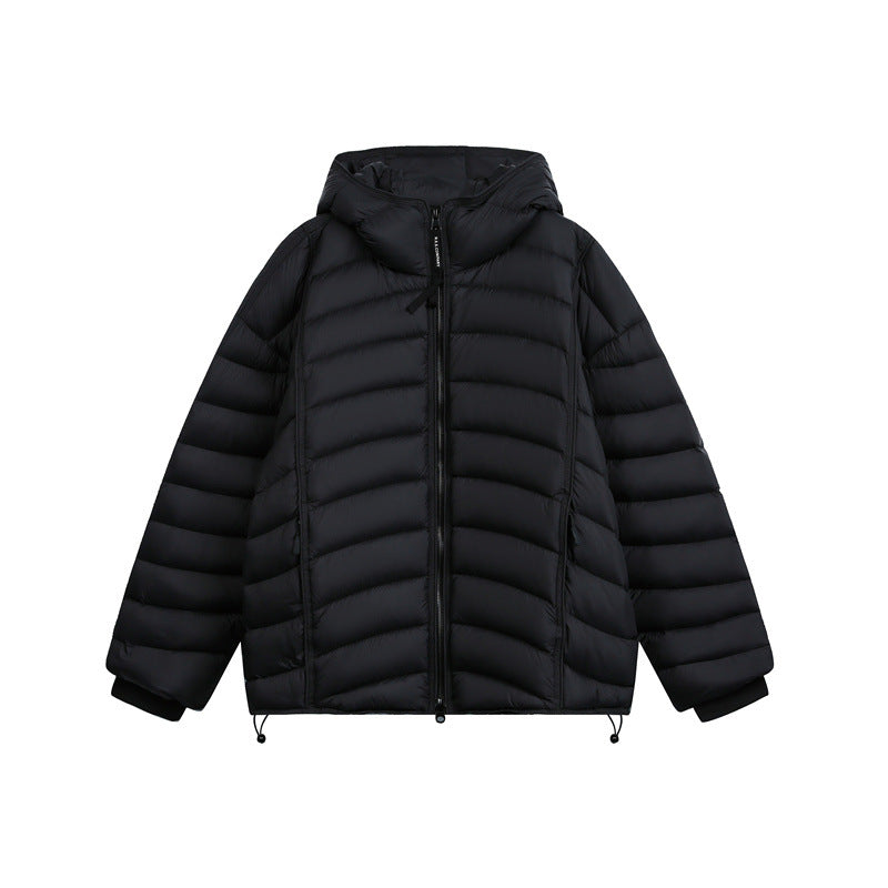 Women's Lightweight Padded Down Jacket with Hood and Adjustable Hem Mune Fashion