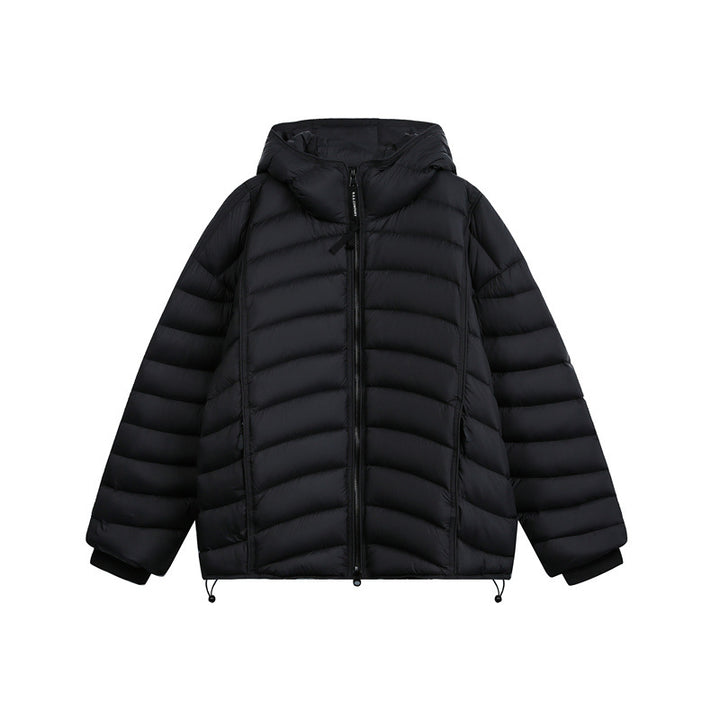 Women's Lightweight Padded Down Jacket with Hood and Adjustable Hem Mune Fashion