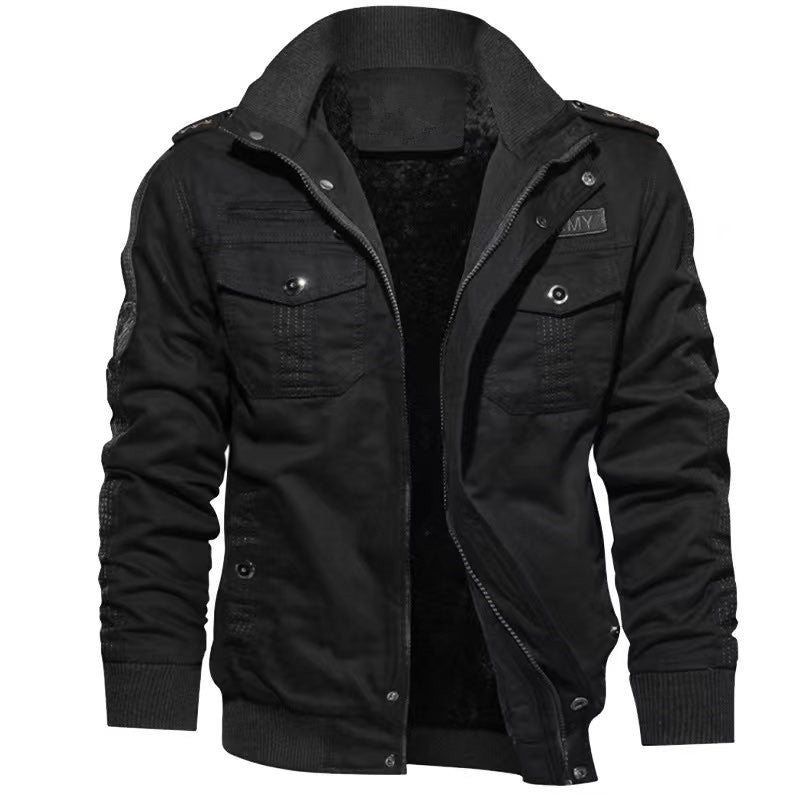 Men's thermal lined military field jacket with stand-up collar Mune Fashion