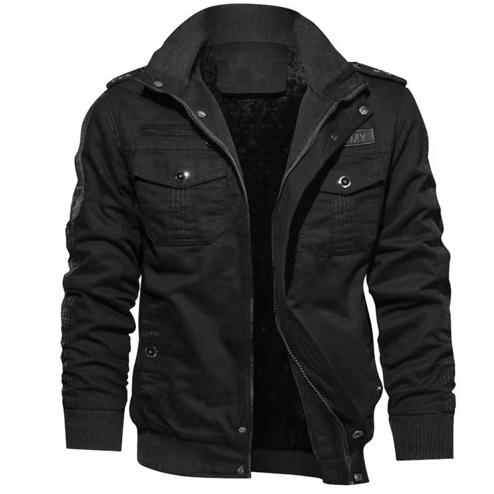 Men's thermal lined military field jacket with stand-up collar Mune Fashion