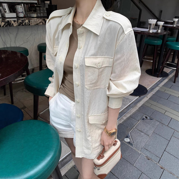 Women's Fashionable Utility Jacket with Pockets Mune Fashion