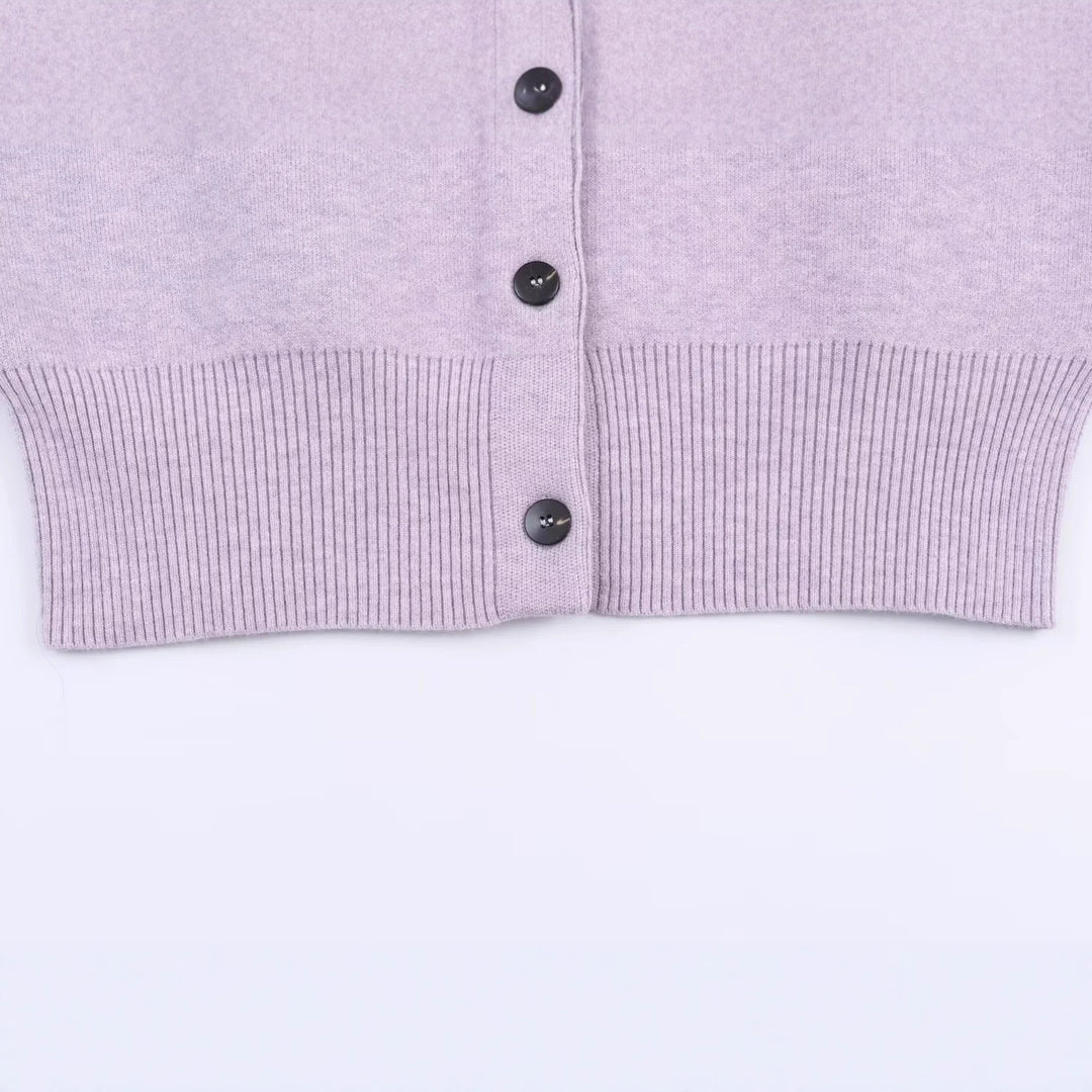 Women's short button cardigan with raglan sleeves, wide ribbed hem and elongated sleeve cuffs Mune Fashion