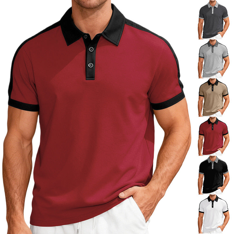 Men's nan Premium polo in retro contrast look with shirt collar and three-button placket Mune Fashion