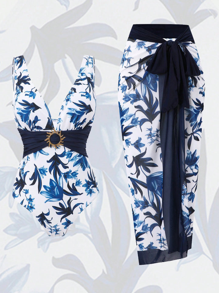 Ladies swimsuit with elegant overlay Mune Fashion