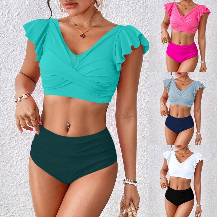 Women's High-Cut Bikini with Playful Ruffle Design Mune Fashion