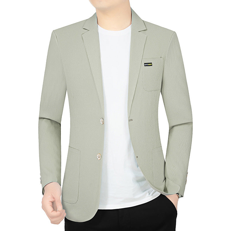 Men's Modern Stretch Business Blazer with Slim Fit and Patch Pockets Mune Fashion