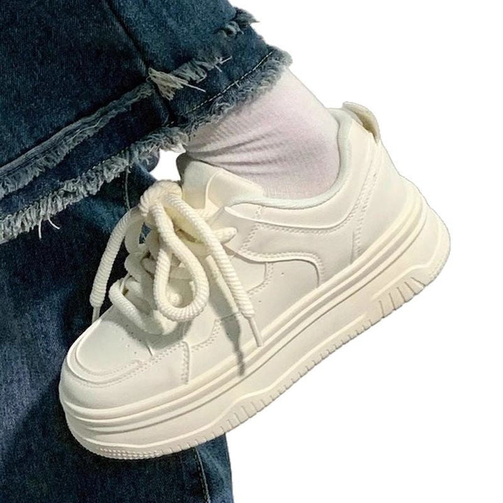 Women's Comfortable Platform Sneakers with Trendy Design and Thick Sole Mune Fashion