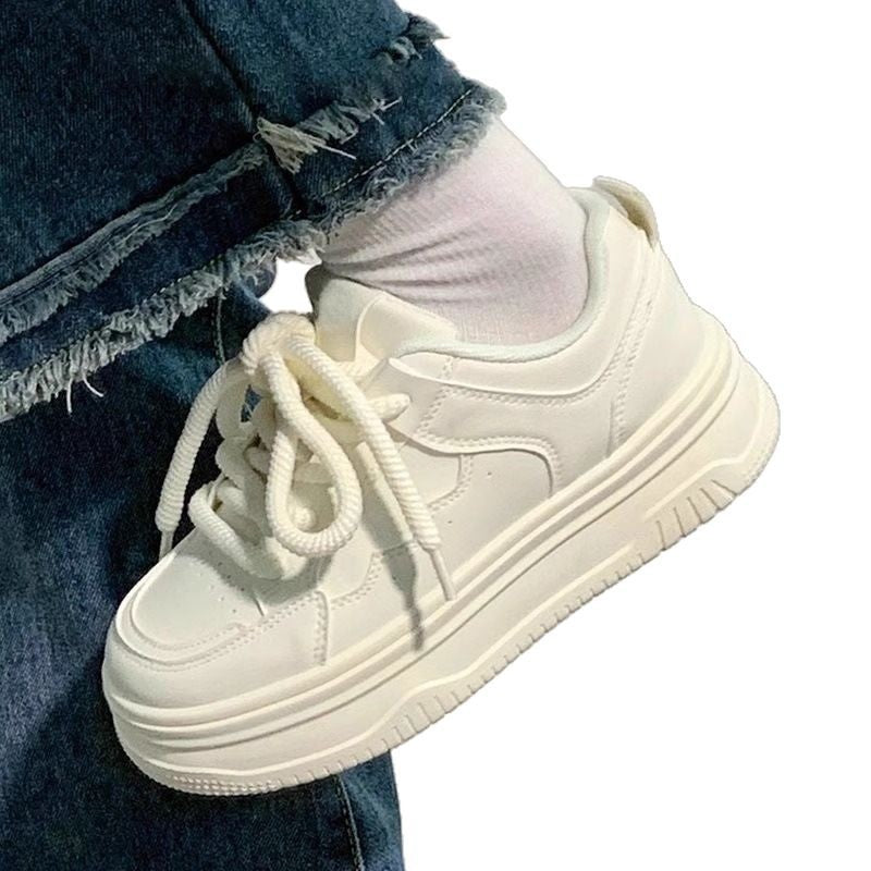 Women's Comfortable Sneakers with Thick Rubber Sole and Breathable Upper Material Mune Fashion