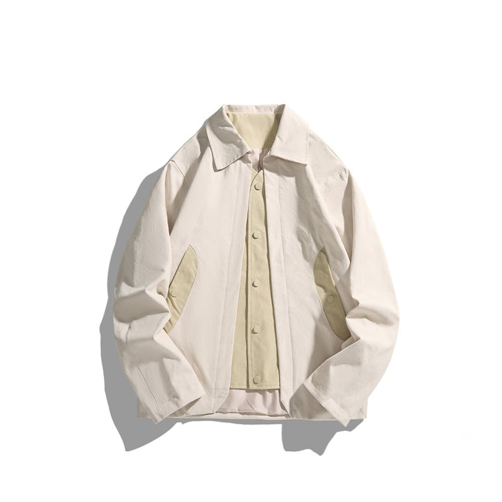 Men's lightweight casual jacket with shirt collar, snap button placket and hidden seam pockets Mune Fashion
