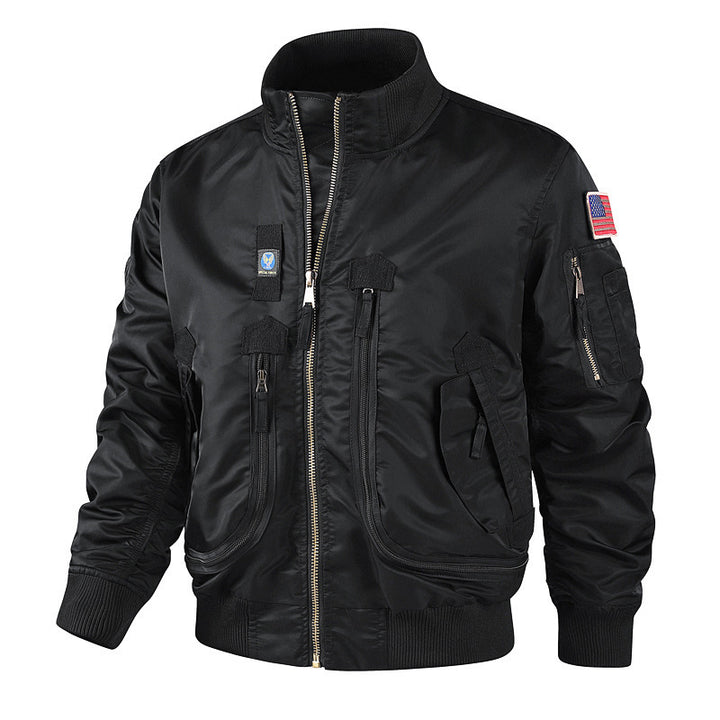 Men's bomber jacket pilot style lightly padded with two-way zipper and arm pocket Mune Fashion