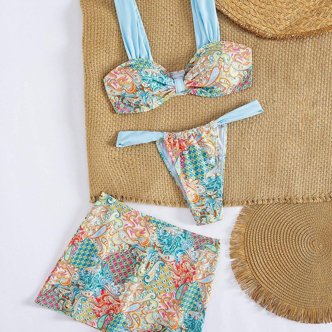Women's Bikini Set with trendy ruching and stylish pattern Mune Fashion