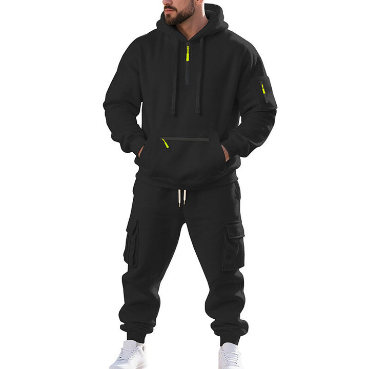 Men's Urban Cargo Tracksuit with Hooded Hoodie and Zipper Pockets Mune Fashion