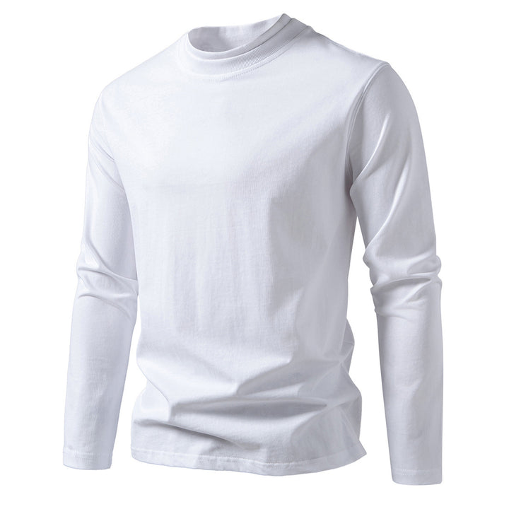 Men's Long Fine Knit Shirt with Mock Neck, Ribbed Collar and Slim Silhouette Mune Fashion