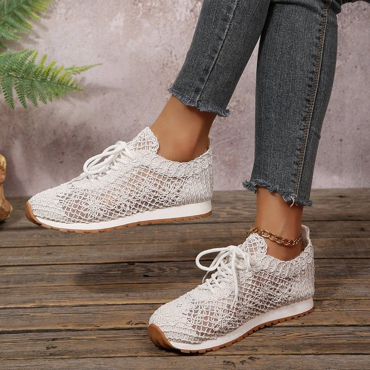 Women's knitted slip-on platform sneakers with breathable upper material and padded comfort insole Mune Fashion