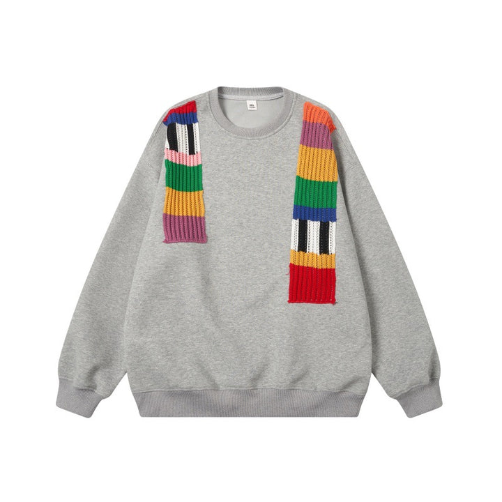 Unisex Oversized Sweatshirt with knitted applications and round neck Mune Fashion
