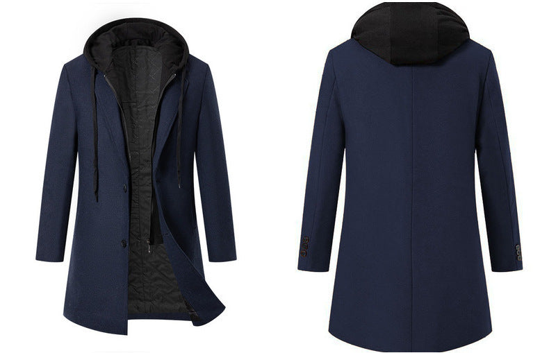Men's Double-Breasted City Coat made of Wool Blend with Tailored Silhouette Mune Fashion