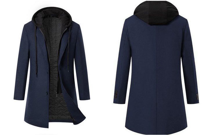 Men's Double-Breasted City Coat made of Wool Blend with Tailored Silhouette Mune Fashion