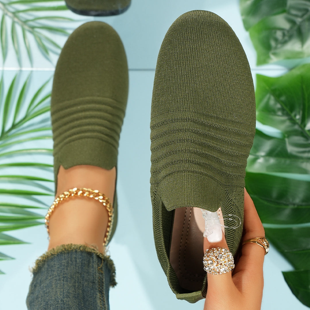 Men's breathable knit slip-on sneaker with elastic entry and padded comfort footbed Mune Fashion